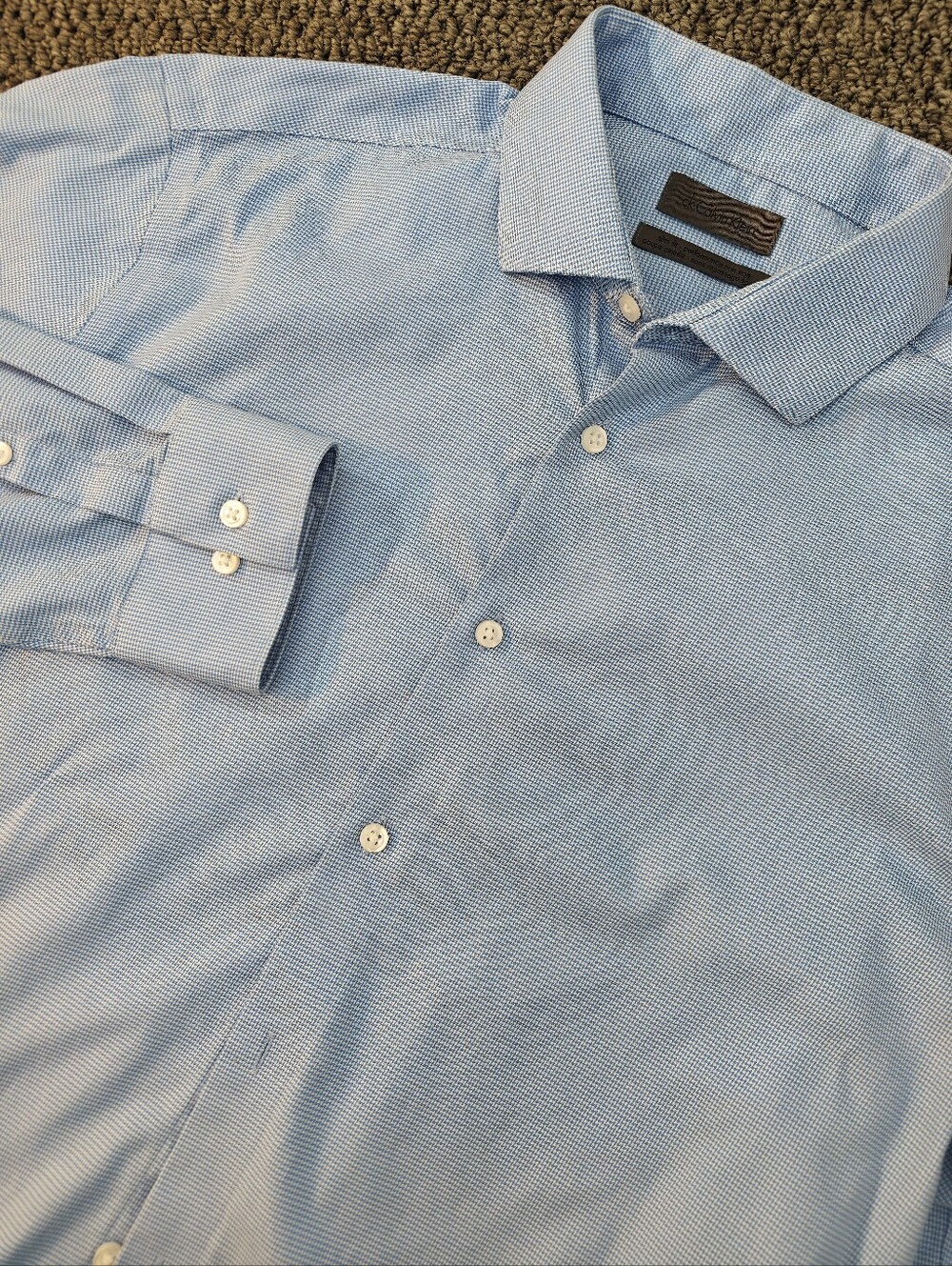 Calvin Klein Men's Slim Fit Performance Non-Iron Dress Shirt Size 17 34/35